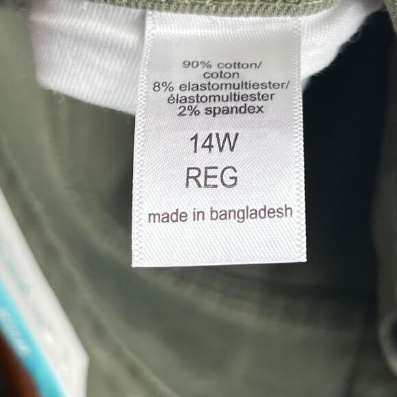 M Jeans Pants 14W Olive Green Neutral Tone Denim Casual Skinny High Rise Jeans - Picture 11 of 14